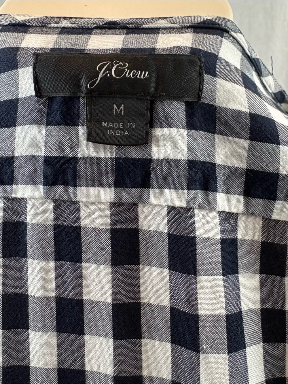 J. Crew Dark Navy & White Gingham Wrap Maxi Dress M - Picture 10 of 10
